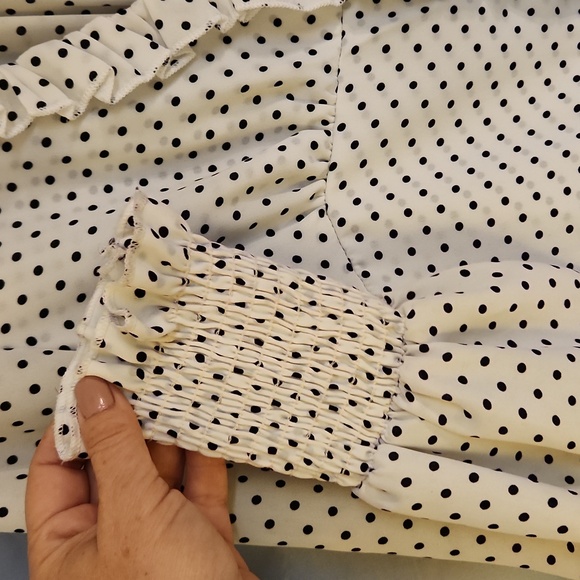 *EUC* VTG Free People Womens Polka Dot Blouse. Sz S.P - Picture 14 of 14